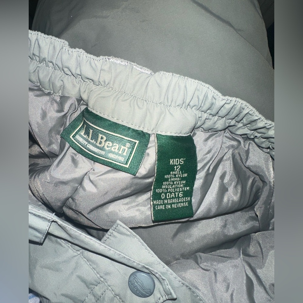 Kids L.L. Bean Light Gray Snowpants